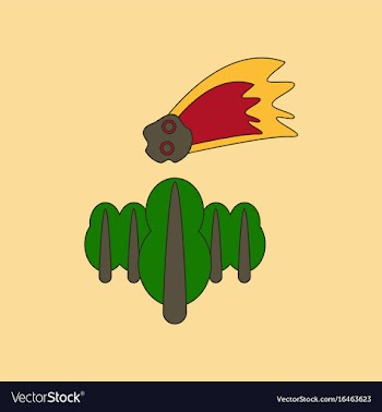Flat icon stylish background falling meteorite vector image