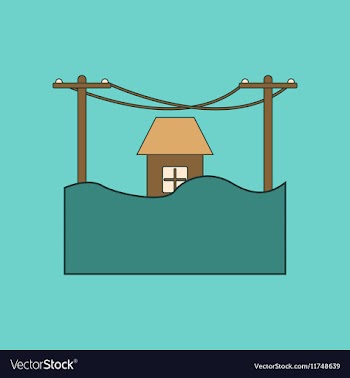 Flat icon stylish background flood house vector image
