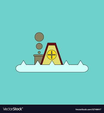 Flat icon stylish background flood house vector image