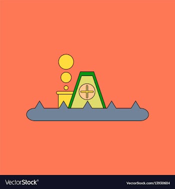 Flat icon stylish background flood house vector image