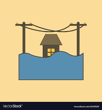Flat icon stylish background flood house vector image