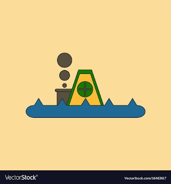Flat icon stylish background flood house vector image