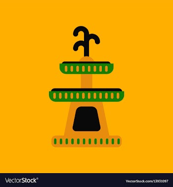 Flat icon stylish background halloween fountain vector image