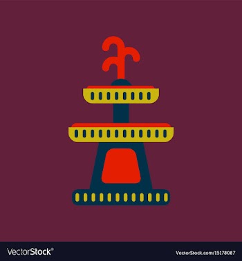 Flat icon stylish background halloween fountain vector image