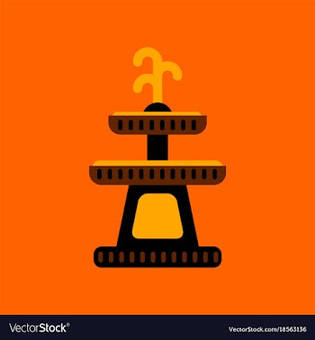 Flat icon stylish background halloween fountain vector image