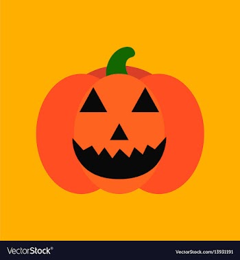 Flat icon stylish background halloween pumpkin vector image
