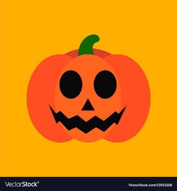 Flat icon stylish background halloween pumpkin vector image