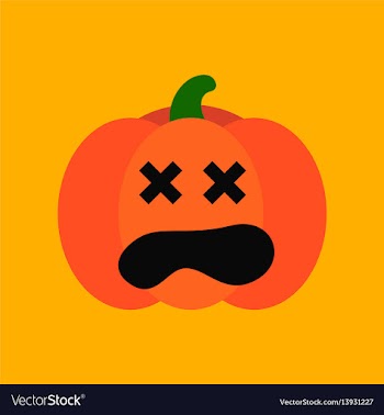 Flat icon stylish background halloween pumpkin vector image