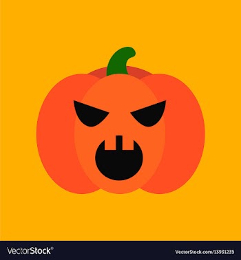 Flat icon stylish background halloween pumpkin vector image