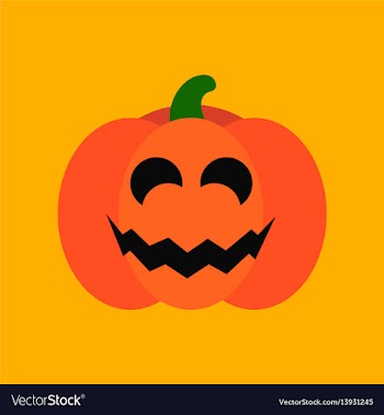 Flat icon stylish background halloween pumpkin vector image