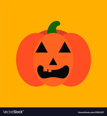 Flat icon stylish background halloween pumpkin vector image