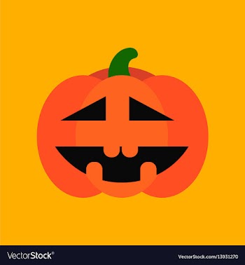 Flat icon stylish background halloween pumpkin vector image