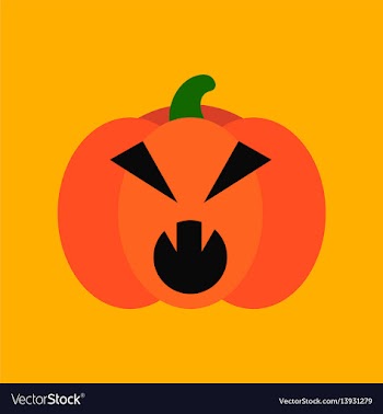 Flat icon stylish background halloween pumpkin vector image