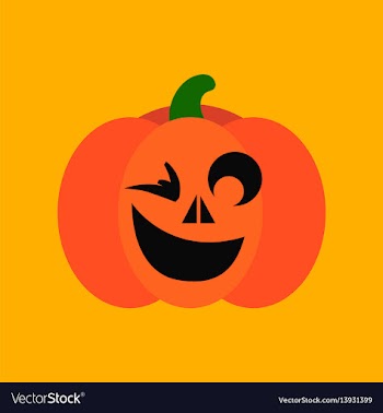 Flat icon stylish background halloween pumpkin vector image