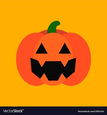 Flat icon stylish background halloween pumpkin vector image