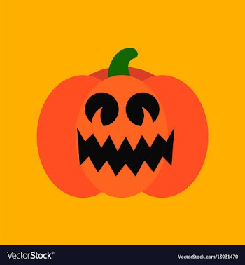 Flat icon stylish background halloween pumpkin vector image