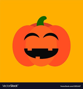 Flat icon stylish background halloween pumpkin vector image