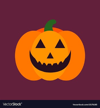 Flat icon stylish background halloween pumpkin vector image