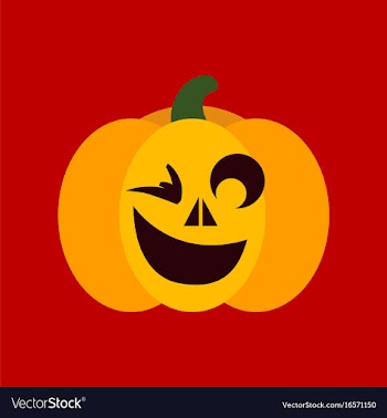 Flat icon stylish background halloween pumpkin vector image