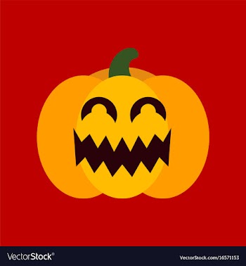 Flat icon stylish background halloween pumpkin vector image