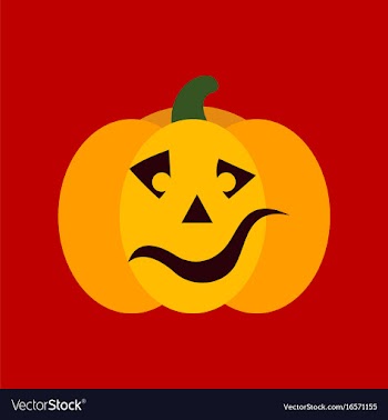 Flat icon stylish background halloween pumpkin vector image