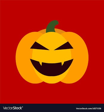 Flat icon stylish background halloween pumpkin vector image