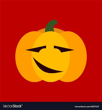 Flat icon stylish background halloween pumpkin vector image