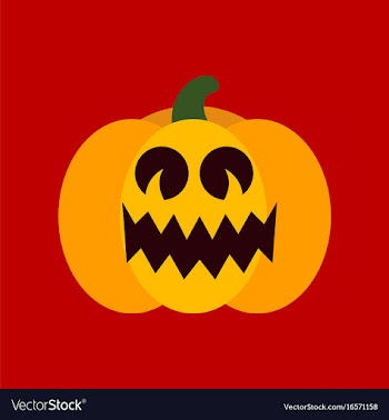 Flat icon stylish background halloween pumpkin vector image