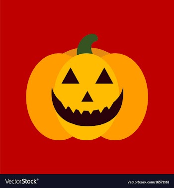Flat icon stylish background halloween pumpkin vector image