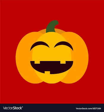 Flat icon stylish background halloween pumpkin vector image