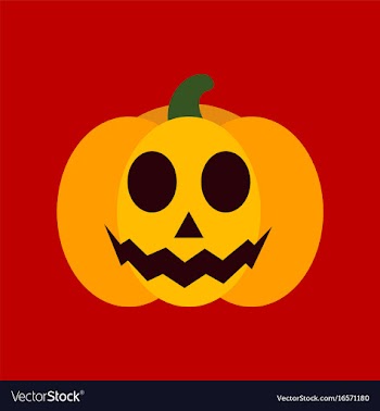 Flat icon stylish background halloween pumpkin vector image