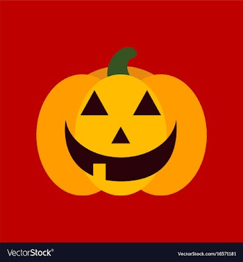 Flat icon stylish background halloween pumpkin vector image