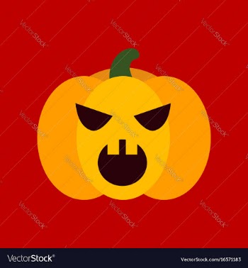 Flat icon stylish background halloween pumpkin vector image
