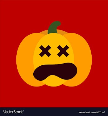 Flat icon stylish background halloween pumpkin vector image