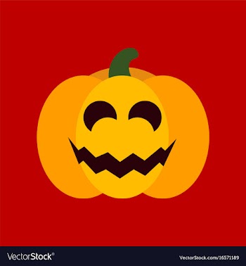 Flat icon stylish background halloween pumpkin vector image