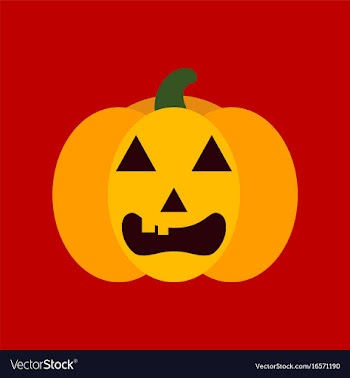 Flat icon stylish background halloween pumpkin vector image