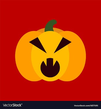 Flat icon stylish background halloween pumpkin vector image