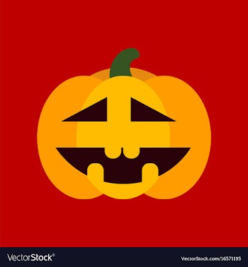 Flat icon stylish background halloween pumpkin vector image