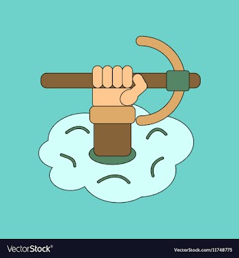 Flat icon stylish background hammer in hand vector image