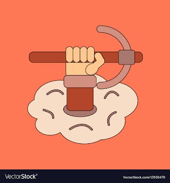 Flat icon stylish background hammer in hand vector image