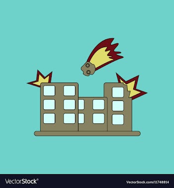 Flat icon stylish background meteorite falling on vector image