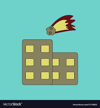 Flat icon stylish background meteorite falling on vector image