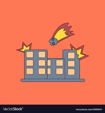 Flat icon stylish background meteorite falling on vector image