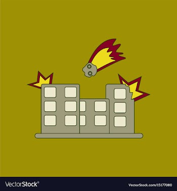 Flat icon stylish background meteorite falling on vector image