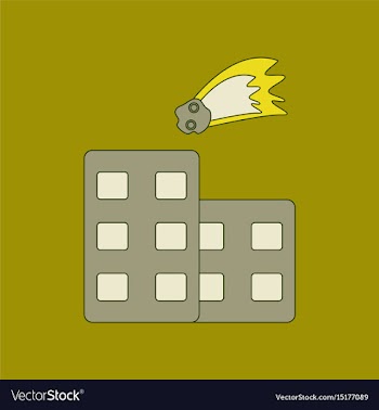 Flat icon stylish background meteorite falling on vector image
