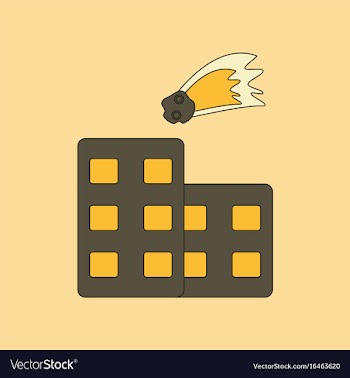 Flat icon stylish background meteorite falling on vector image