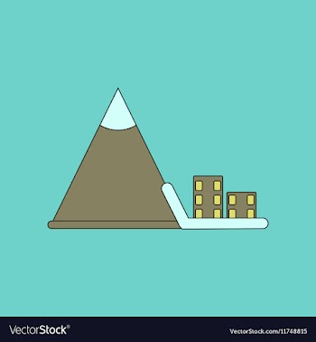Flat icon stylish background Mountain avalanche vector image