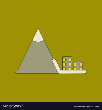Flat icon stylish background mountain avalanche vector image