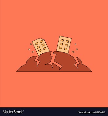 Flat icon stylish background natural disaster vector image