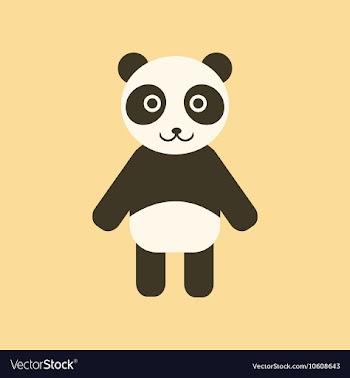 Flat icon stylish background Panda bear vector image